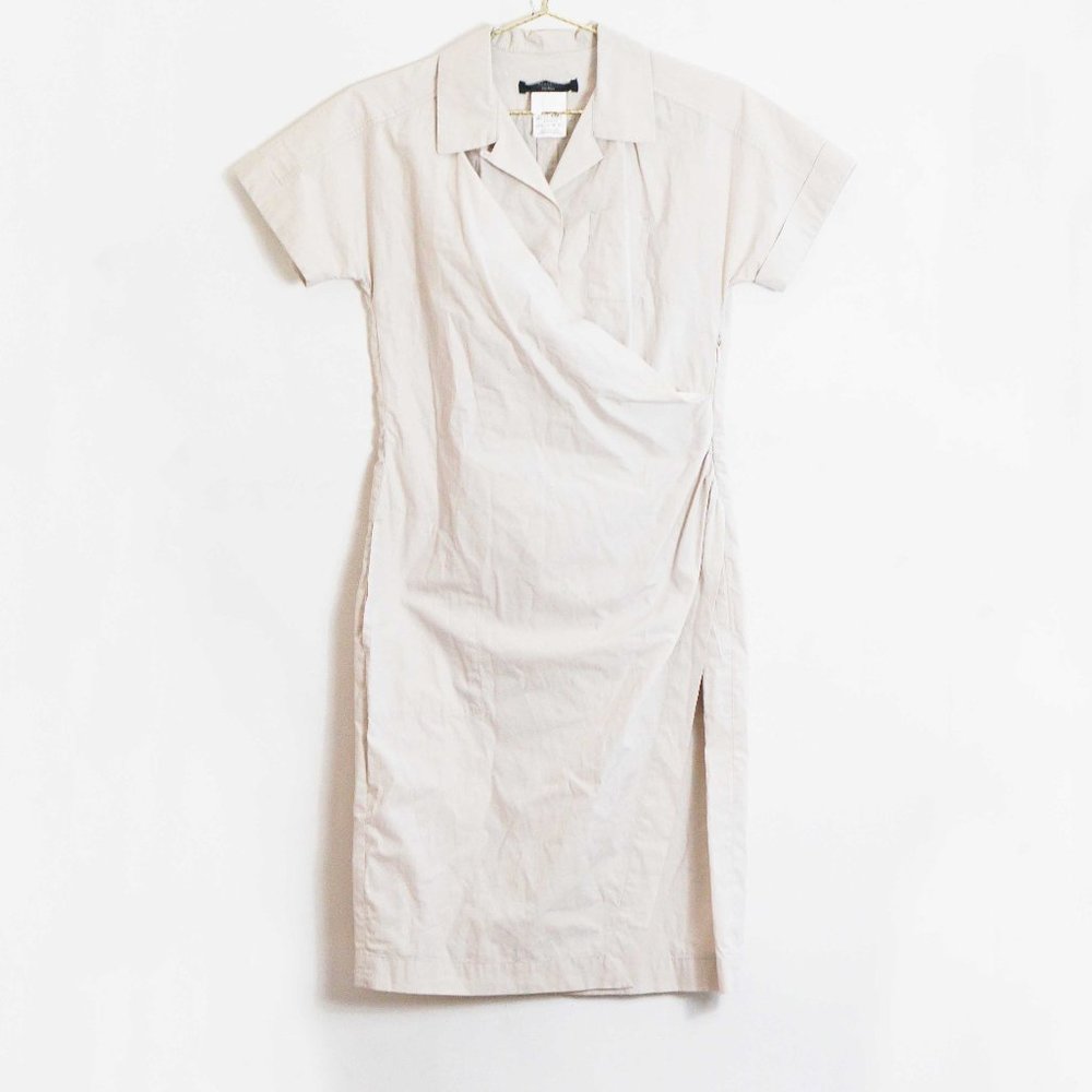 Weekend Max Mara Short Sleeve Fitted Sheath Dress in Tan XS